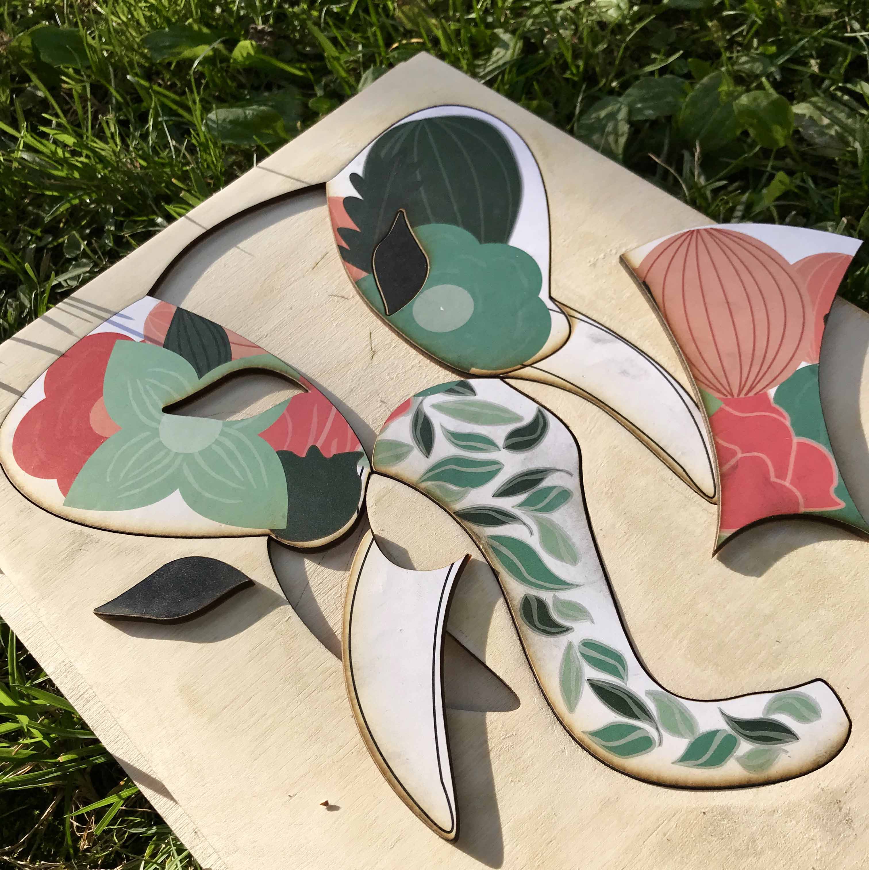 Complete elephant puzzle overview